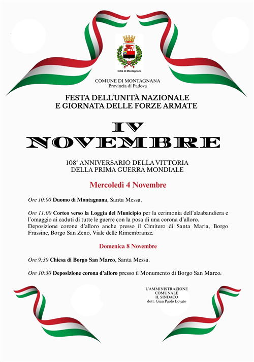 4 Novembre 2026 - Festa dellUnità Nazionale e delle Forze Armate